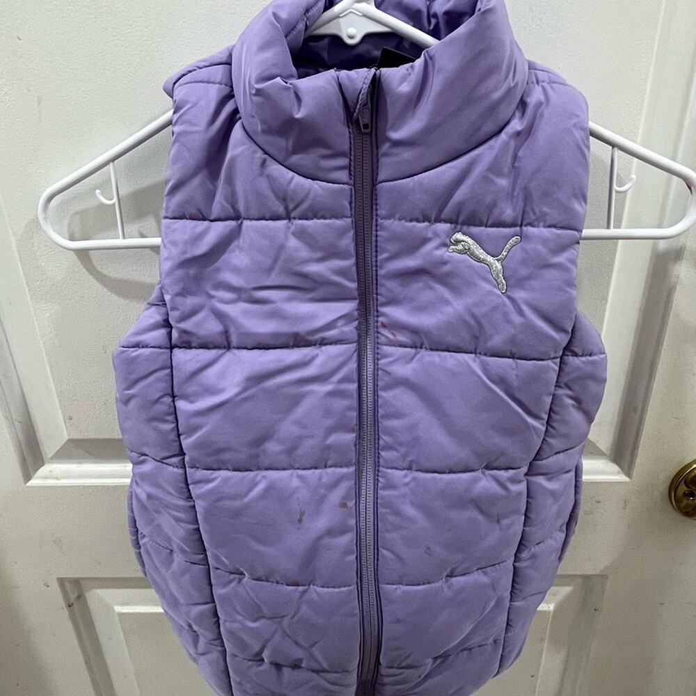 PUMA Womens Warm Puffer Down Vest Jacket Purple XS